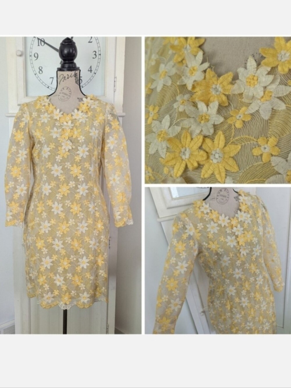 Vintage Daisy Applique Dress